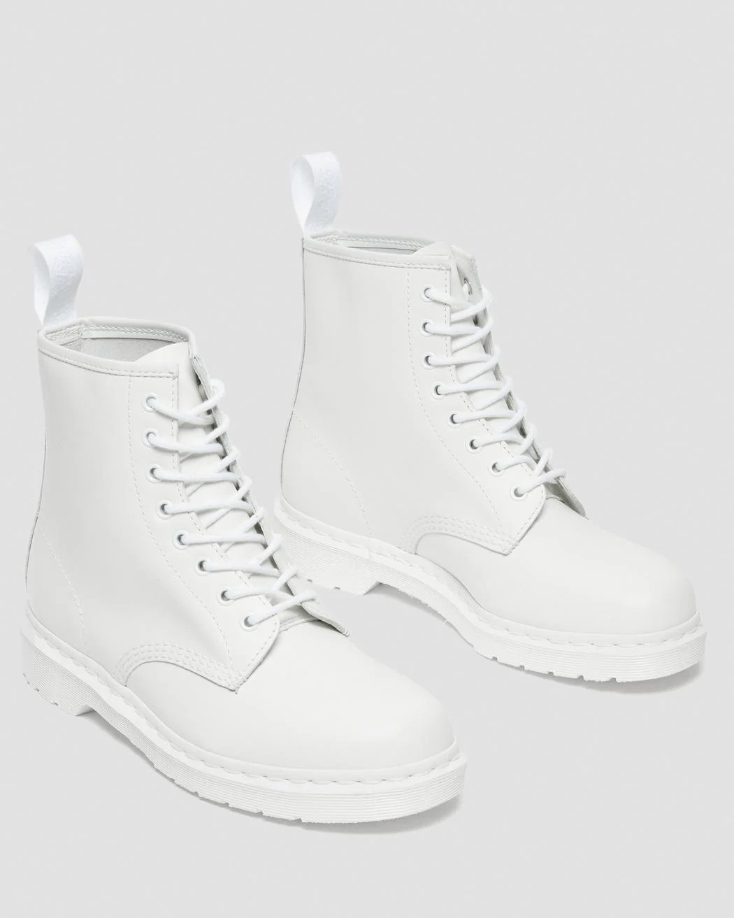 1460 Mono White Smooth Leather Lace Up Boot - Image 3