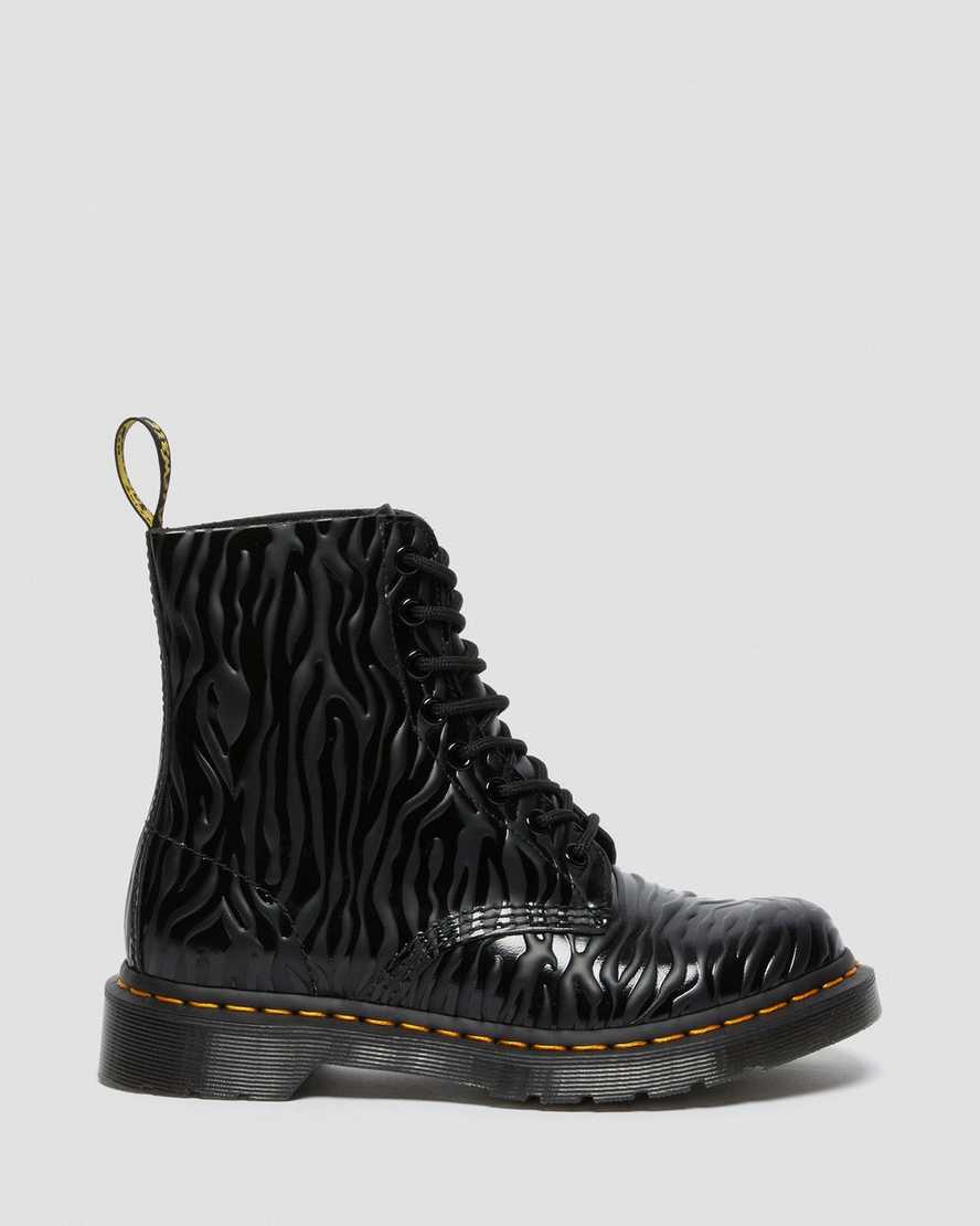 1460 Pascal Zebra Emboss Leather Lace Up Boots - Image 6