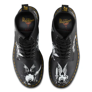 1460 Rick Griffin BW Black + White Backhand Boots - Image 4