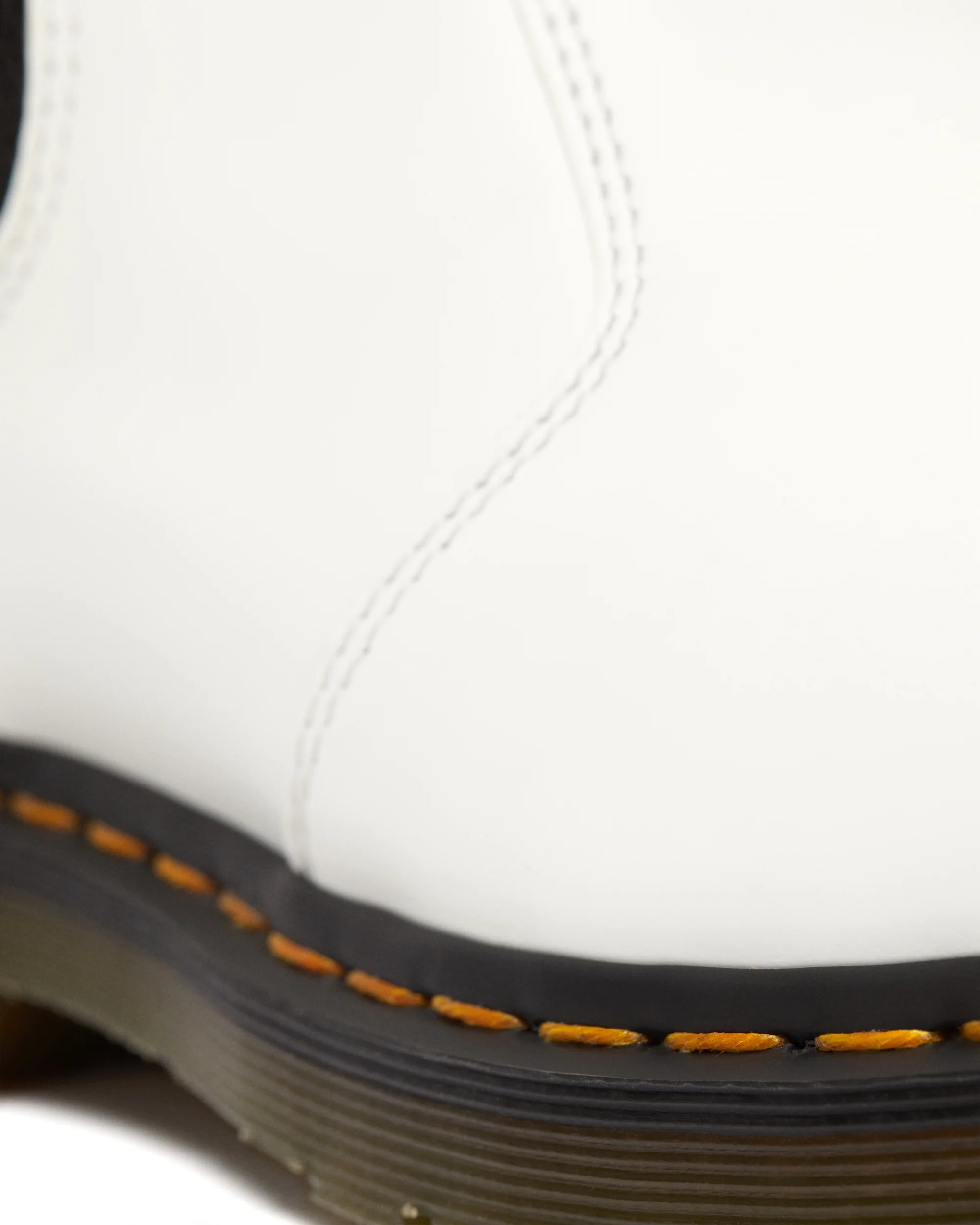 2976 White Yellow Stitch Smooth Chelsea Boots - Image 6