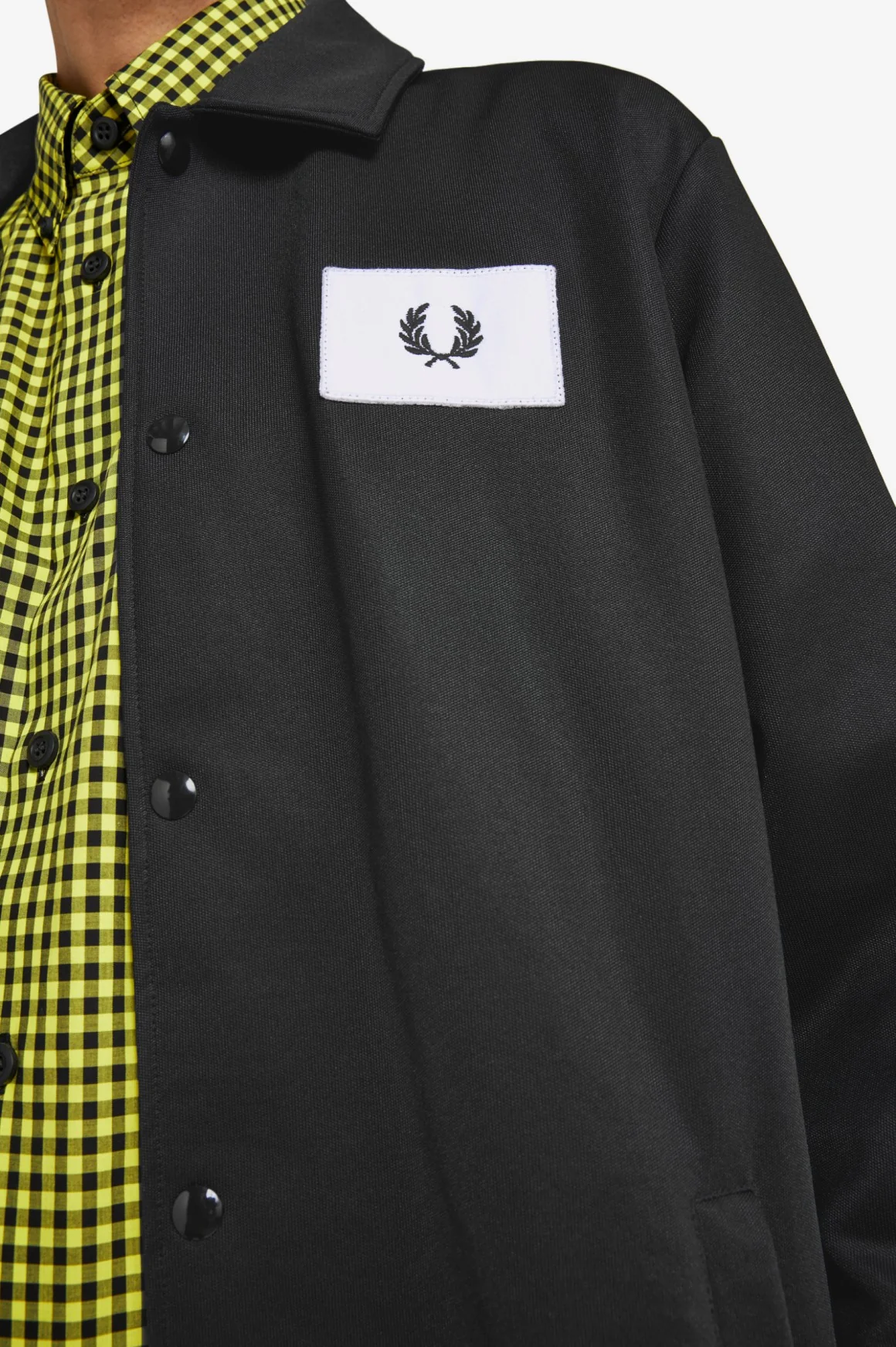 FRED PERRY BLACK ACID BRIGHTS COACH JACKET - Image 5