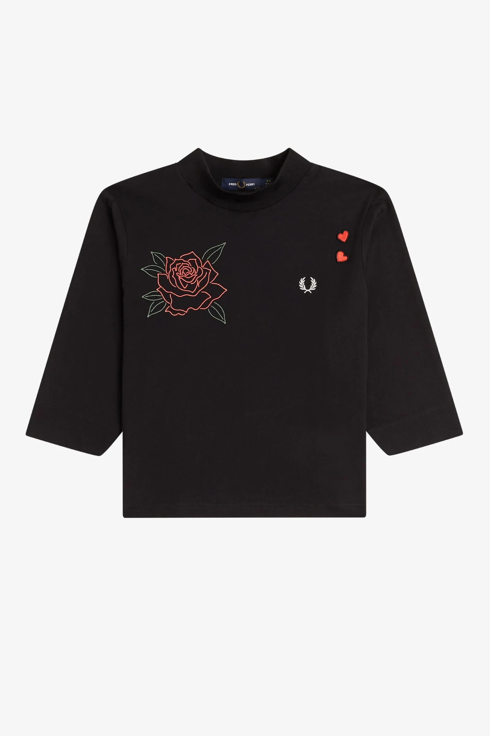 Amy Winehouse Black Embroidered High Neck T-Shirt - Image 5