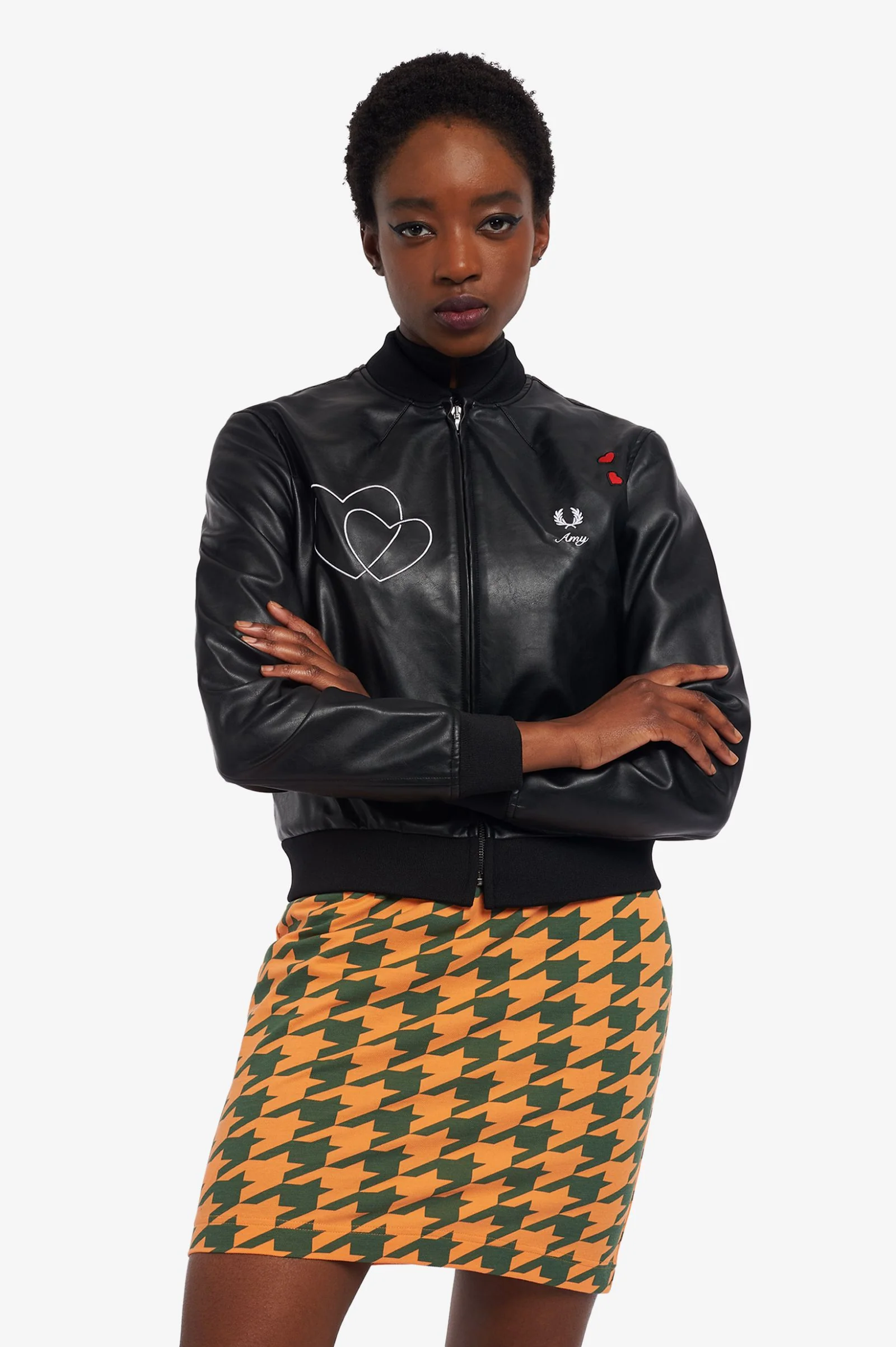 Amy Winehouse Faux Leather Bomber Jacket - Image 3