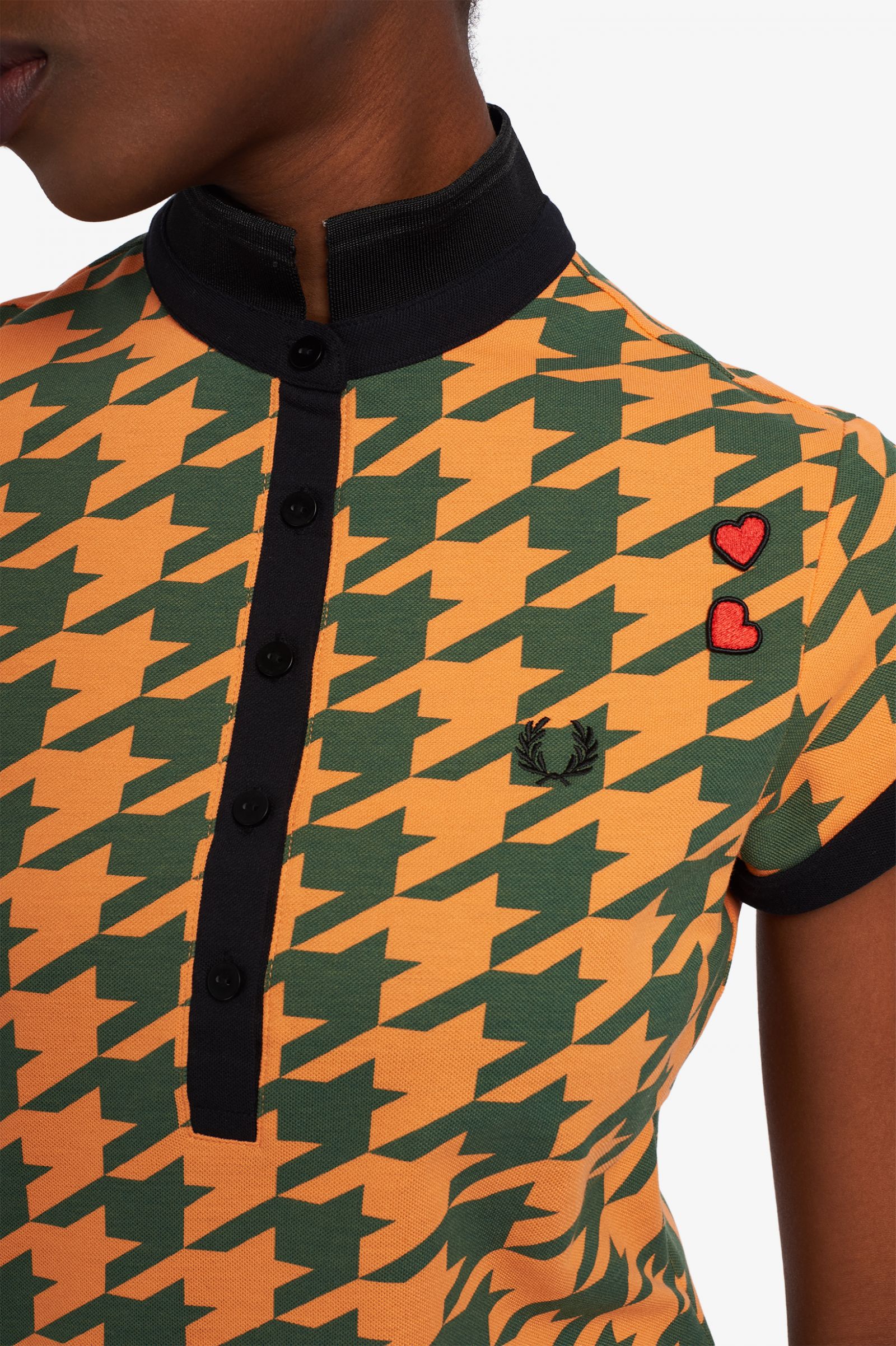 Amy Winehouse Melon Houndstooth Pique Shirt Dress - Image 4