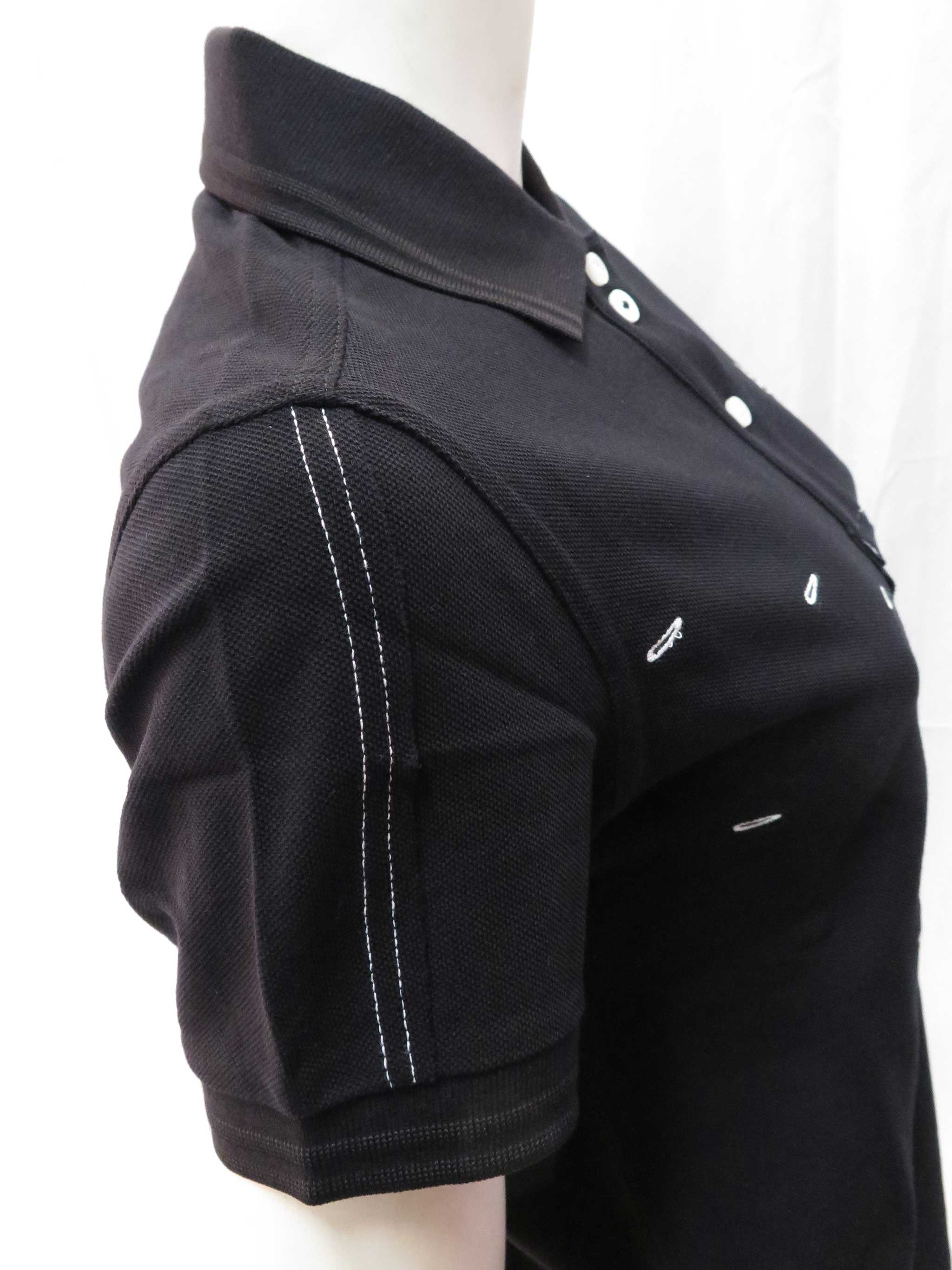 Le Kilt Ladies Black Cut & Sew Pique Shirt - Image 5