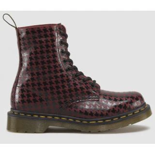 Pina Black + Cherry Hi Shine Houndstooth Printed Softy T Boot - Image 3