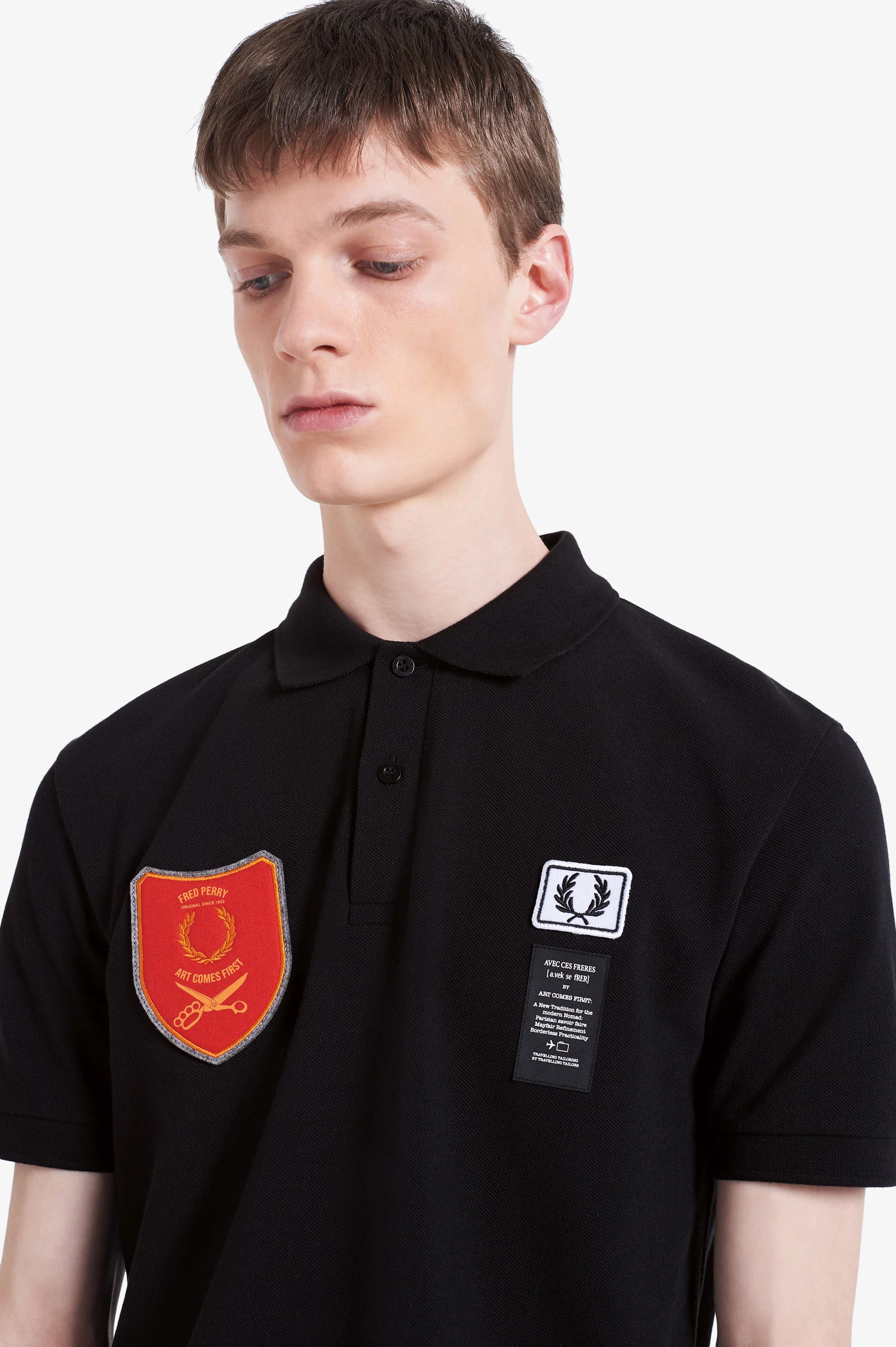 Fred Perry X Art Comes First Shield Patch Polo Shirt - Image 4