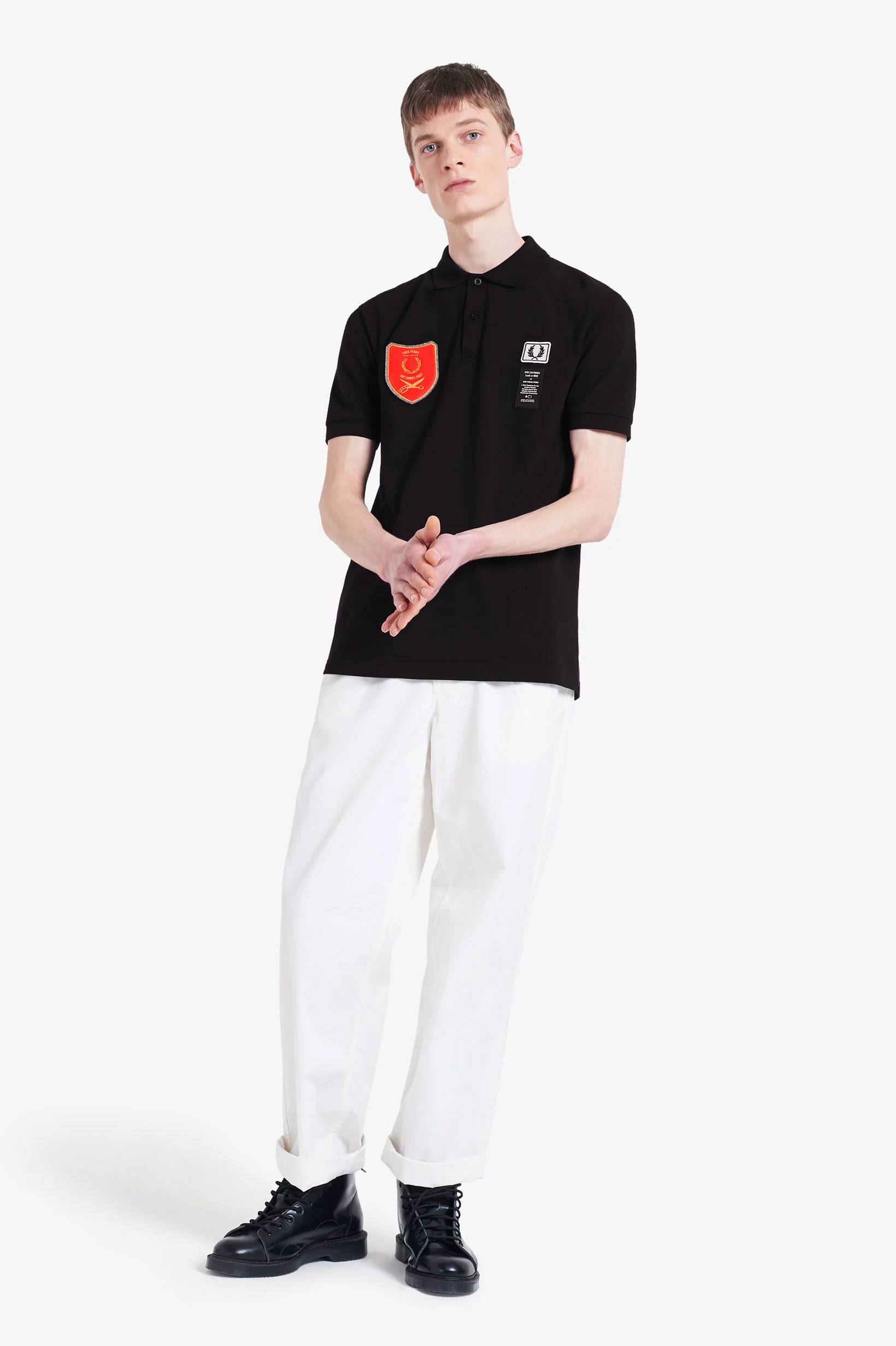 Fred Perry X Art Comes First Shield Patch Polo Shirt - Image 5
