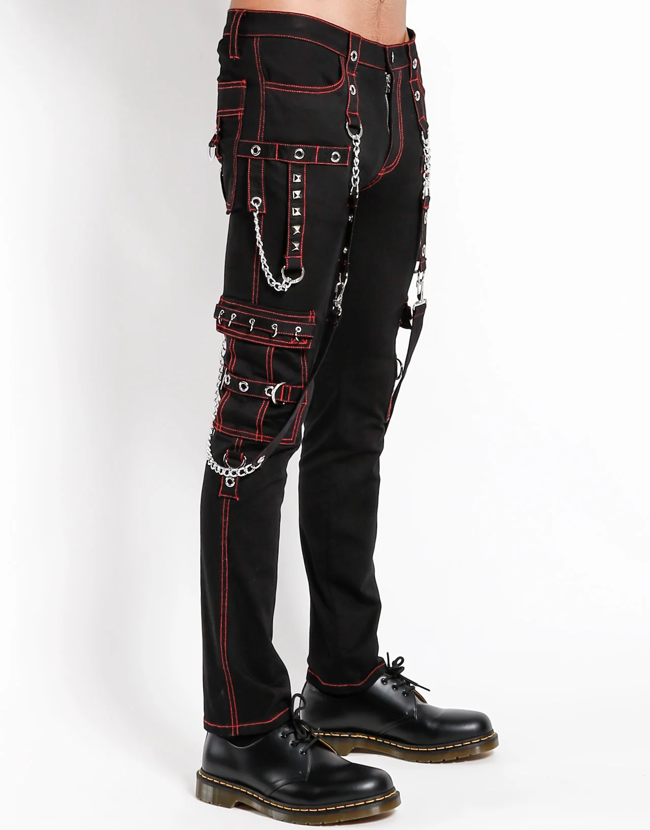 Tripp NYC No Excuse Pants Blk/Red Stitch - Image 3